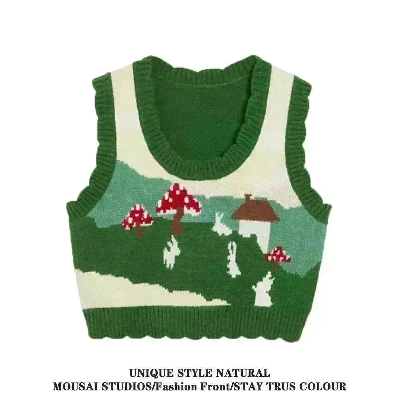 Women Christmas Sleeveless Knitted Sweater Vest
