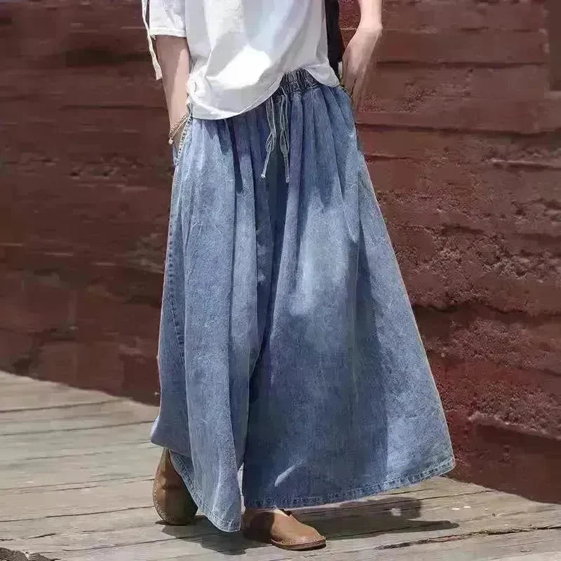 New Wide Leg Slim Women's Short Lantern Baggy Jeans Pant Women - EX-STOCK CANADA
