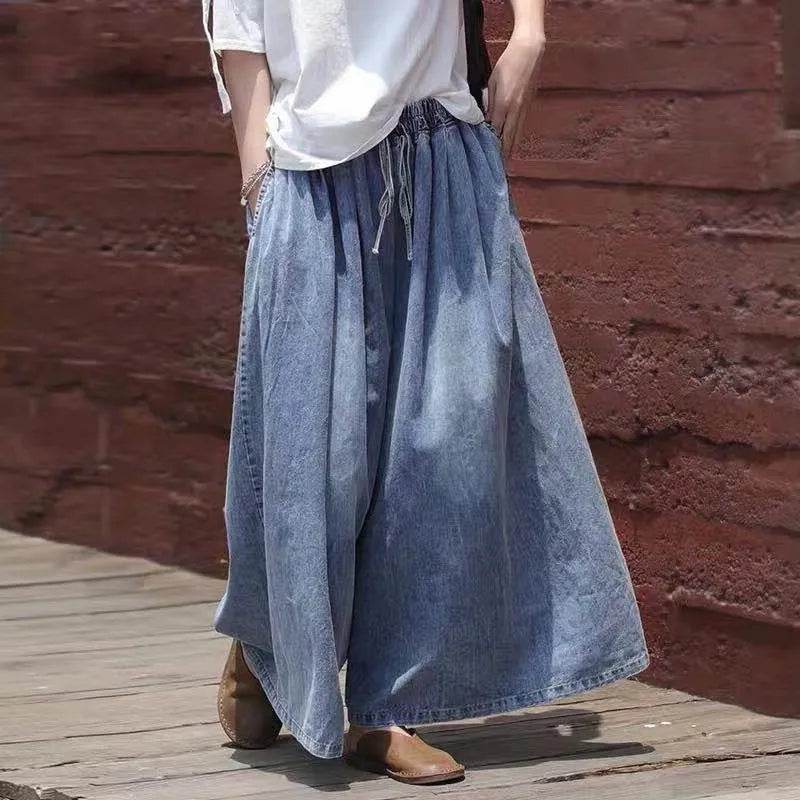New Wide Leg Slim Women's Short Lantern Baggy Jeans Pant Women - EX-STOCK Canada