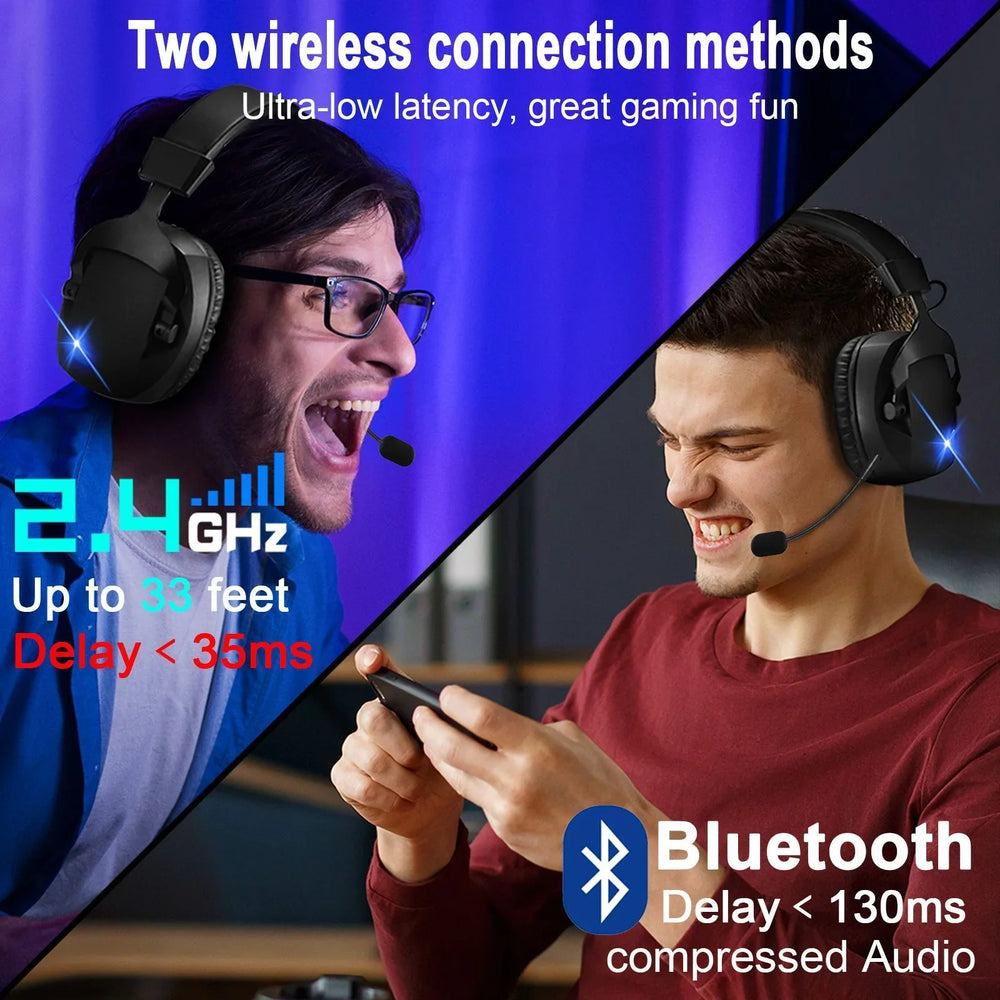 Cross-Border Over-Ear Bluetooth Headphones With Wireless Microphone - 2.4G Dual-Mode, Specialized For E-Sports, Gaming PCs & PS5 EX-STOCK Canada