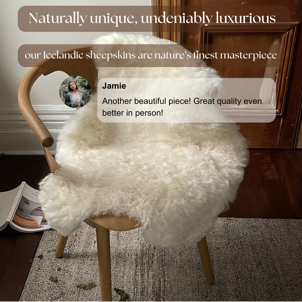Shorn White Icelandic Sheepskin EX-STOCK Canada