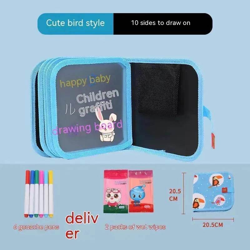10-sided Children's Early Education Picture Book Double-sided Graffiti Drawing Board Portable Children Drawing Coloring Book - EX-STOCK Canada