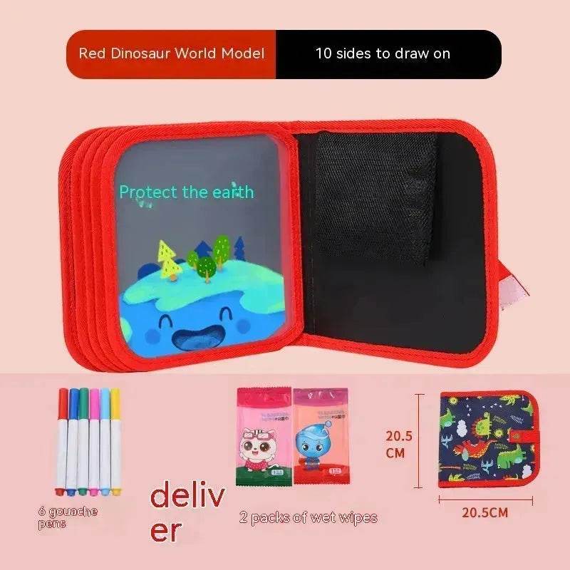Children's Early Education 10-sided Picture Book Double-sided Graffiti Drawing Board Portable Children Drawing Coloring Book - EX-STOCK Canada