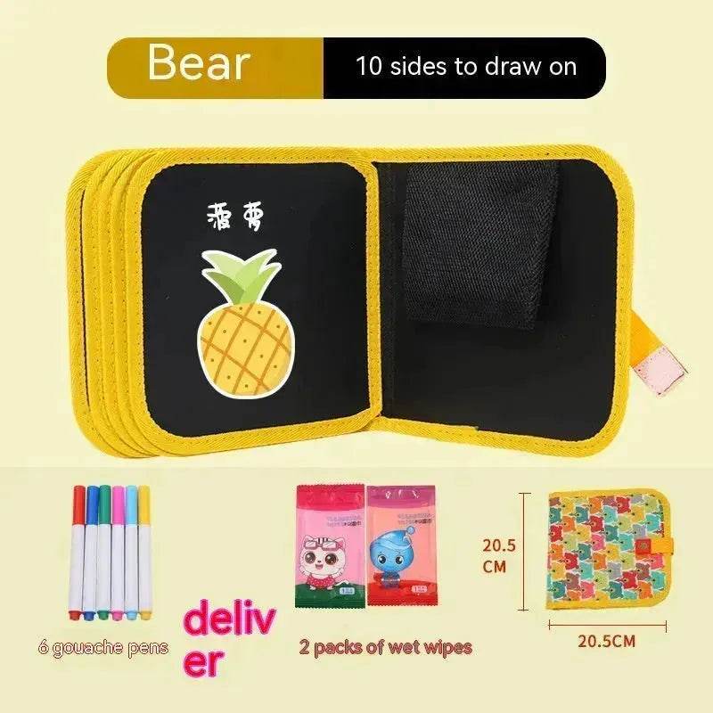 10-sided Children's Early Education Picture Book Double-sided Graffiti Drawing Board Portable Children Drawing Coloring Book - EX-STOCK Canada