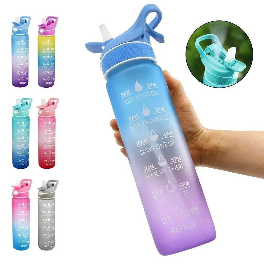1000ML Plastic Spray Water Bottle perfect for sports & outdoor activities - EX-STOCK Canada