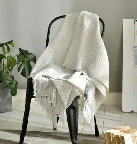 Piccola coperta lavorata a maglia con frange Coperta per pisolino Coperta per divanoEX-STOCK Canada