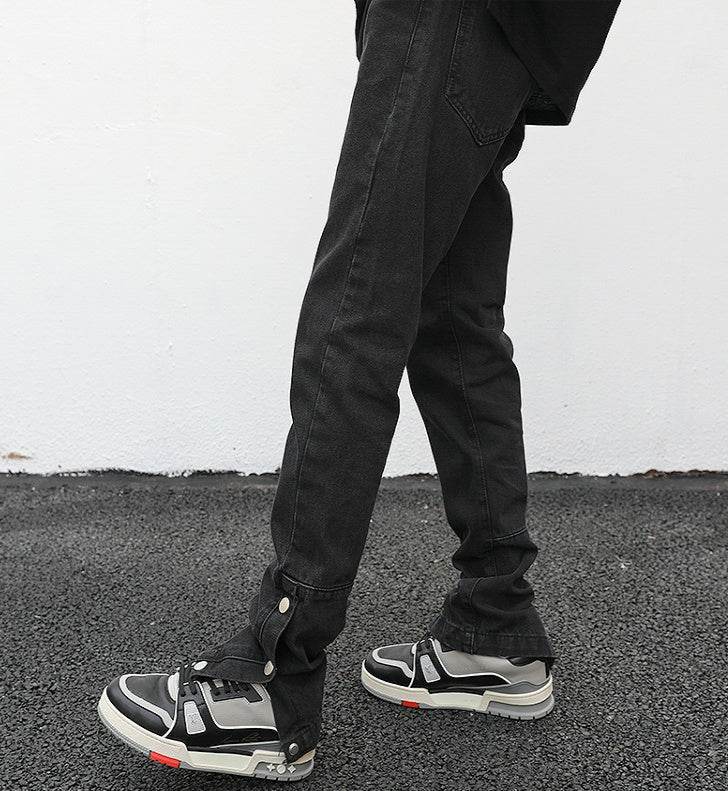 Ankle Snap Denim jeans Pant men straight leg - EX-STOCK Canada