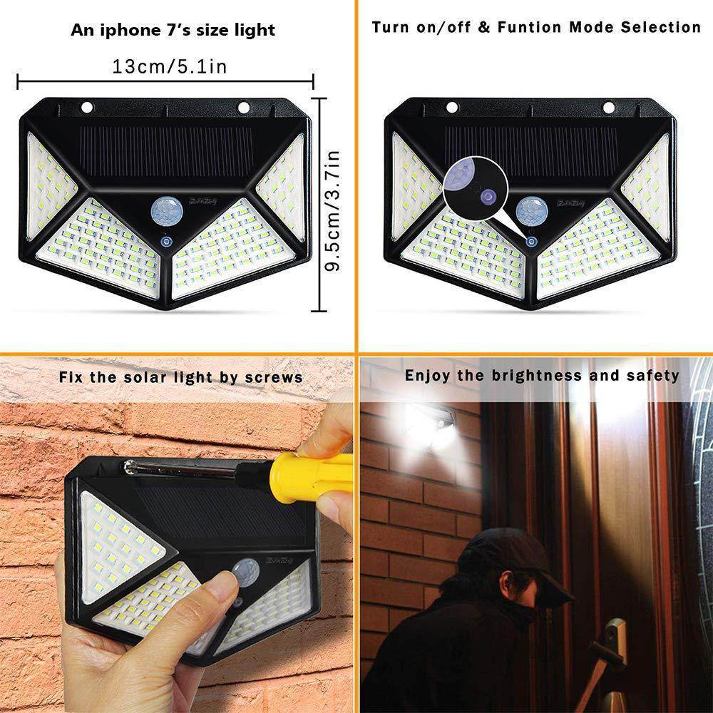 100LED solar wall LED light Outdoor, Corridor, Garden, Courtyard Lightning - EX-STOCK Canada