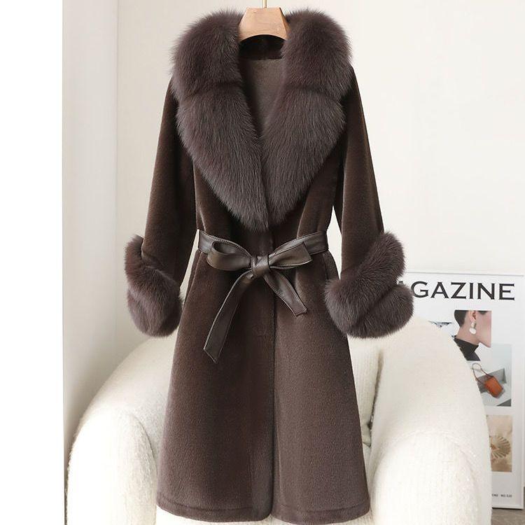 Cappotto Finto Visone Rinforzato Con Ampio Colletto In Pelliccia Per Donne - EX-STOCK Canada
