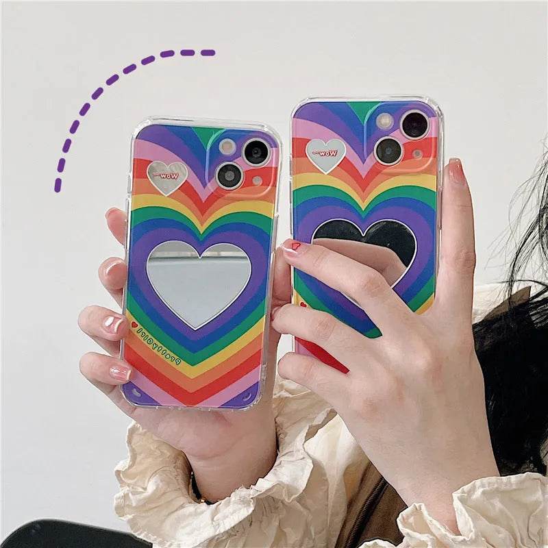 Rainbow Love Mirror Silicone Phone Case - EX-STOCK Canada