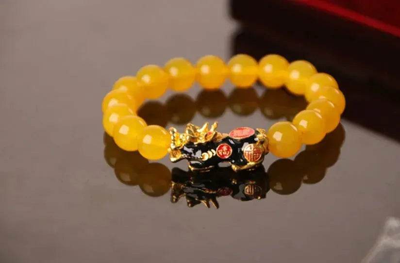 3D Gold Plated PiXiu Crystal Beaded Bracelet - EX-STOCK Canada