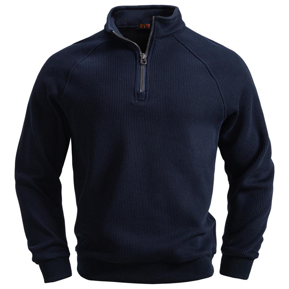Suéter europeo y americano de medio cierre con cuello alto, de forro polar, para hombre, combinable con todoEX-STOCK Canada