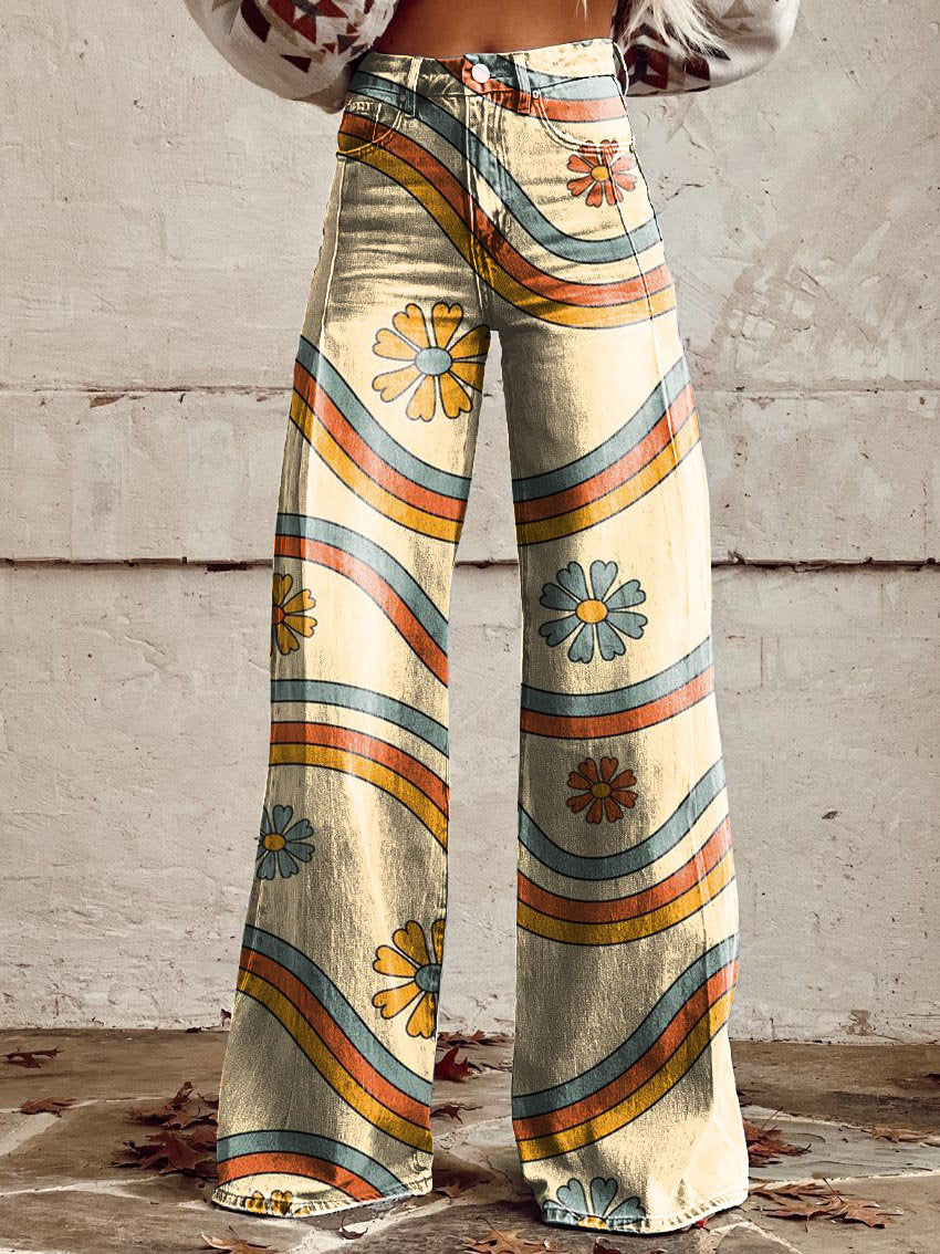 Plus-size Womens Casual Pants Lightweight Denim-look