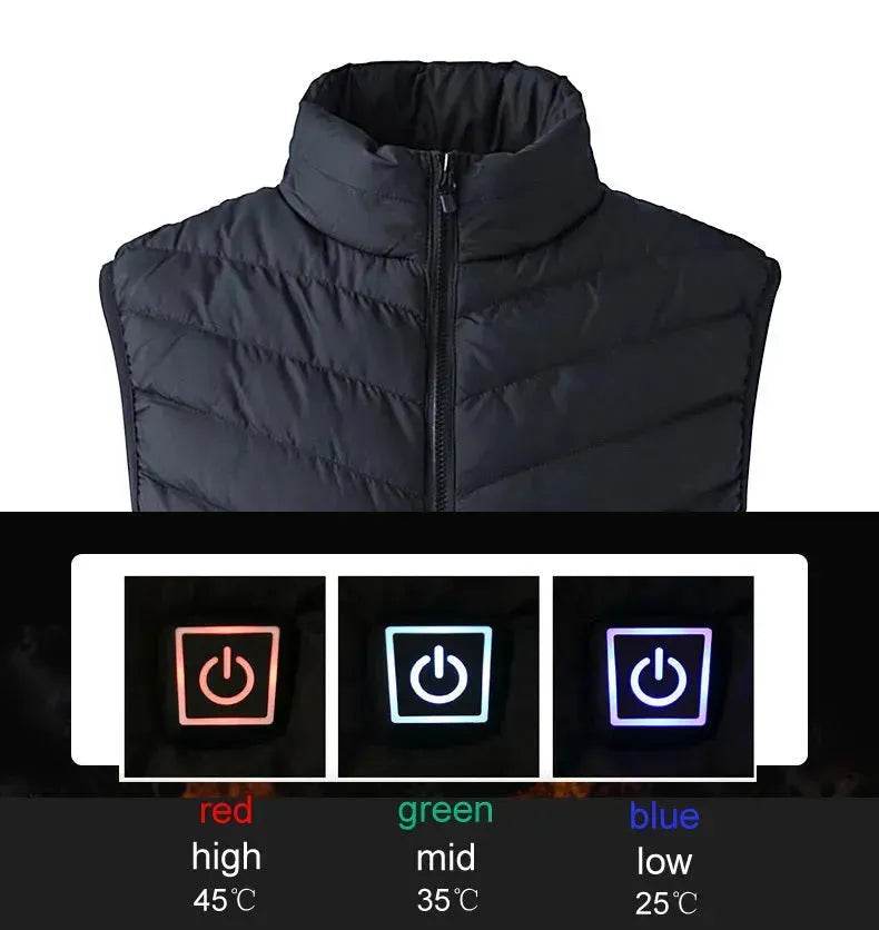 LoClimb Men's Camouflage USB Heated Vest Sleeveless Jacket for Hiking Skiing - EX-STOCK Canada