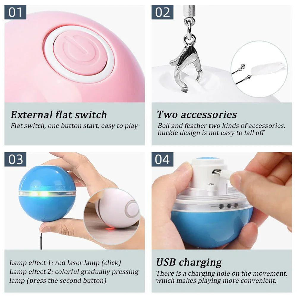 Colorful LED Laser Funny Cat Ball EX-STOCK Canada