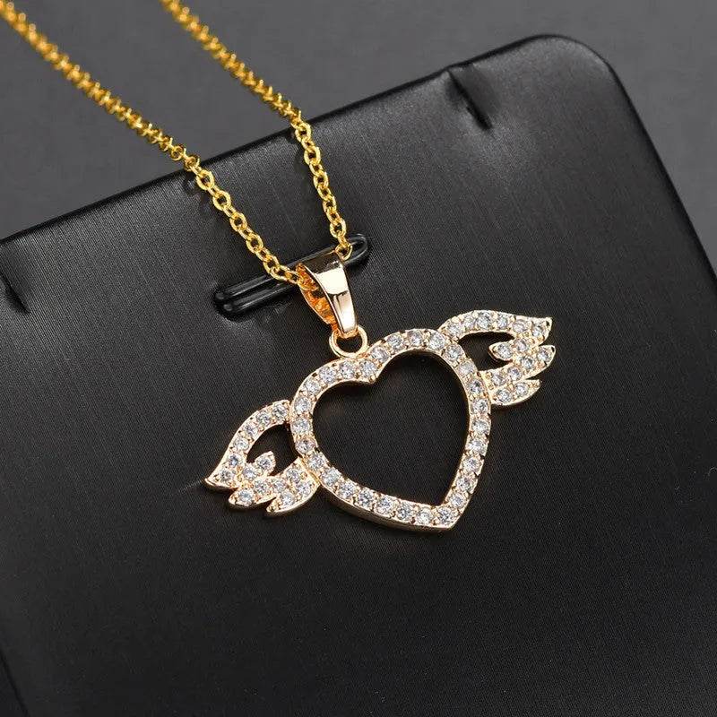 Women Fashion Angel love pendant Necklace Gold Silver - EX-STOCK Canada