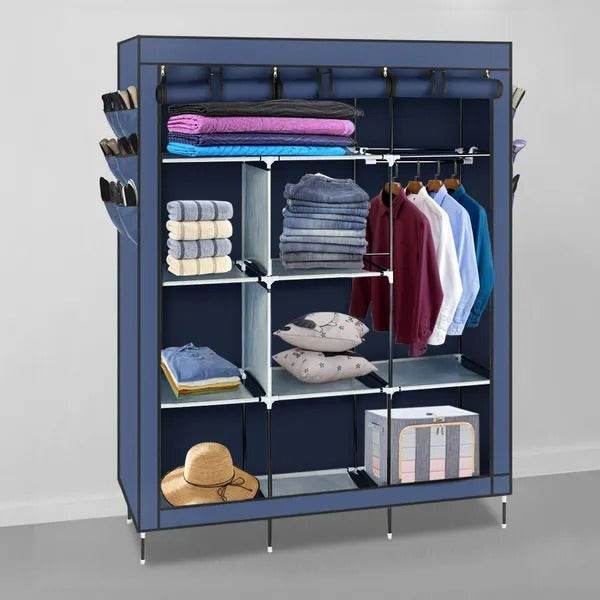 69 Wardrobe Portable Closet Storage Organizer Clothes Non-woven Fabric Wardrobe - EX-STOCK Canada
