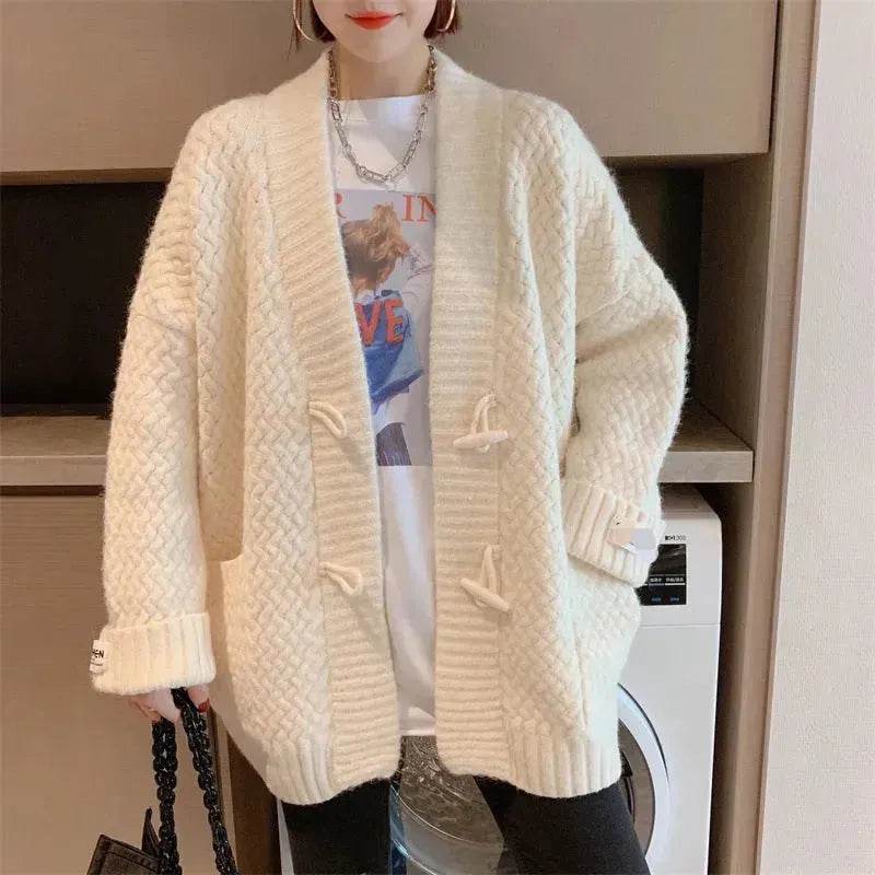 Autumn Winter Button Down Woolen Cashmere sweater Cardigan for women - EX-STOCK Canada