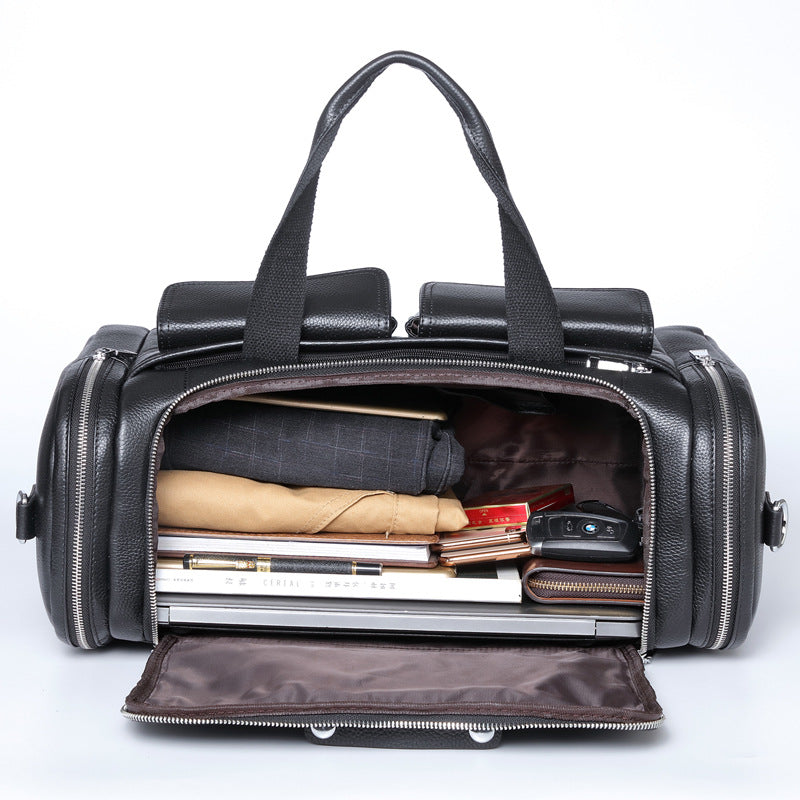 Leather Men's Hand-held Large-capacity Short-distance Travel Bag | EX-STOCK Canada