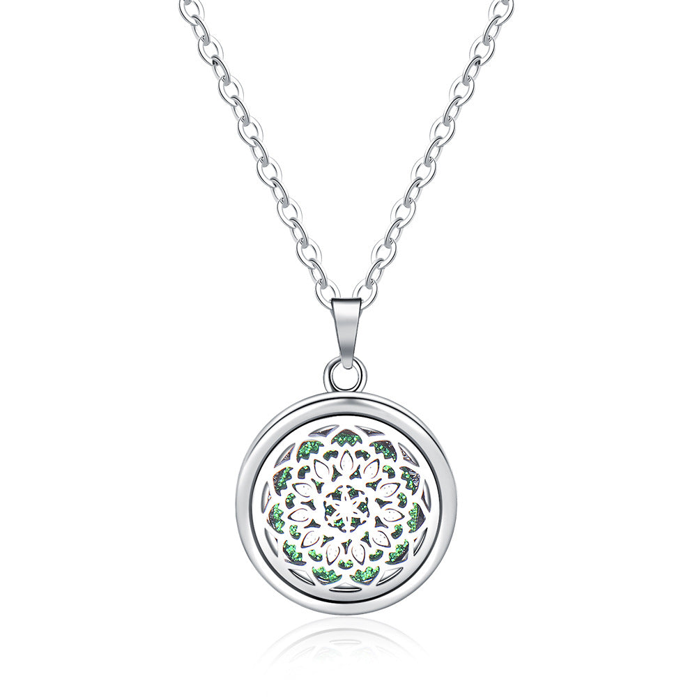 Open Round Hollow Perfume Box Necklace - EX-STOCK Canada