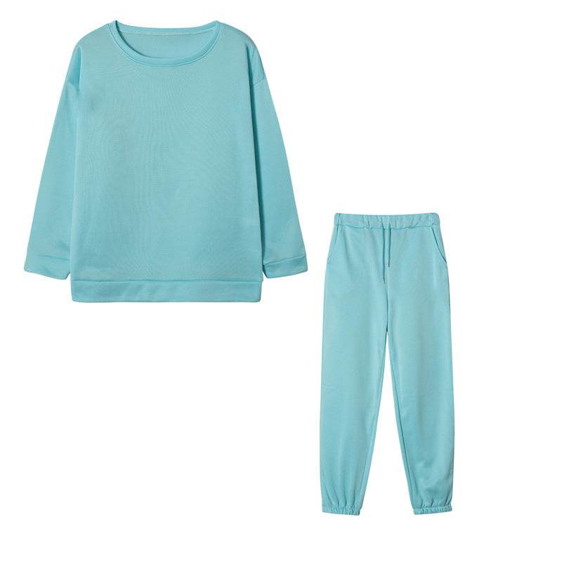 2pcs Ladies Athleisure wear Long sleeve Round neck Sweatsuit set - EX-STOCK Canada