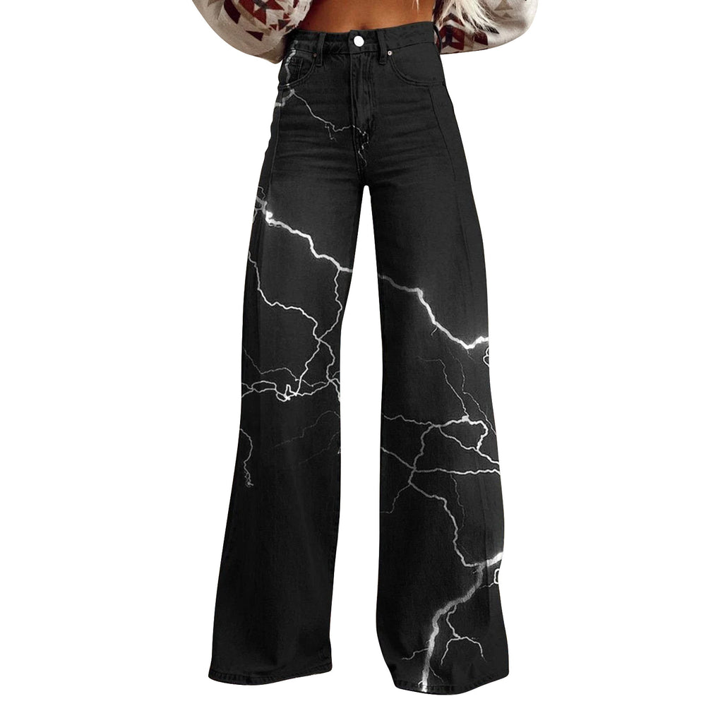 American And European-style Womens Flared Denim Jeans Made From Pure Cotton