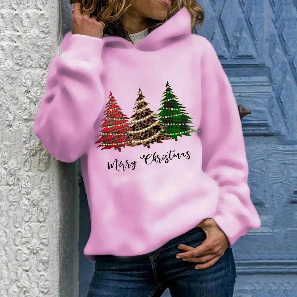 Merry Christmas tree Cashmere hoodie sweater loose top - EX-STOCK Canada