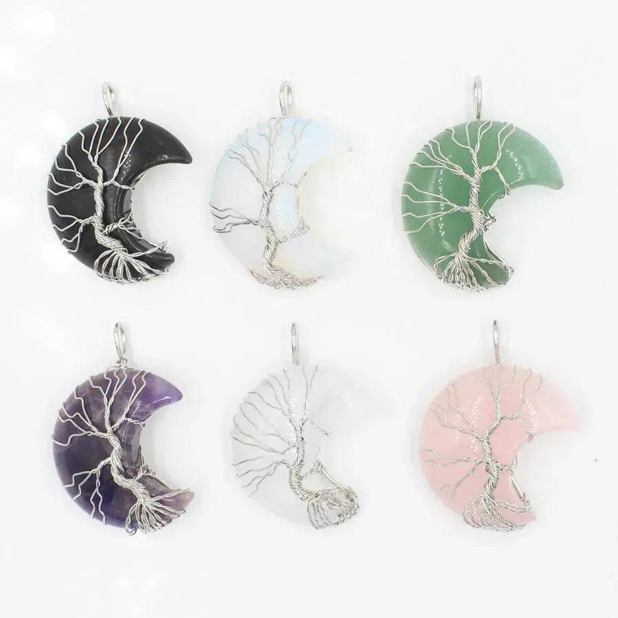 Natural Crystal Moon Pendant for Men and Women - EX-STOCK Canada