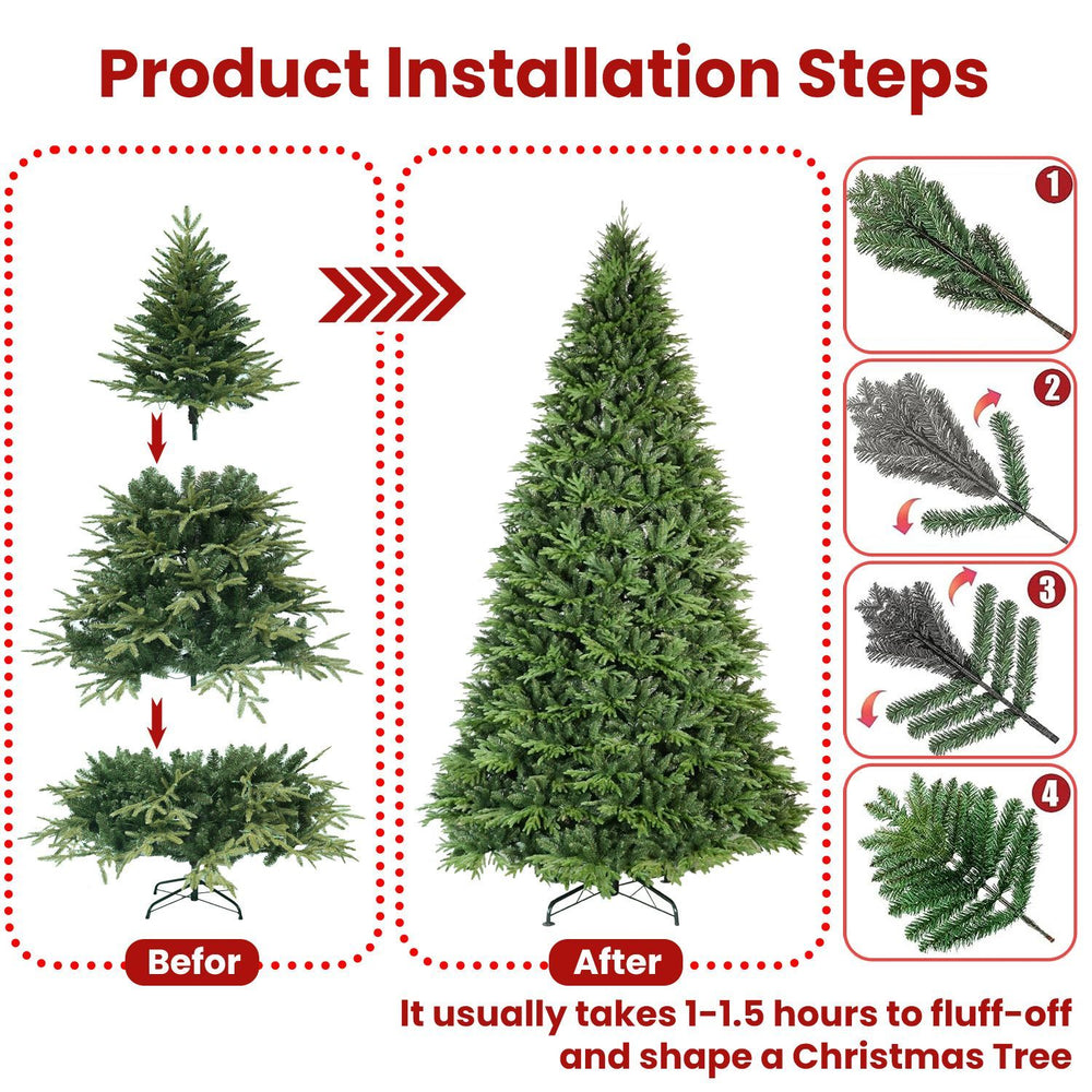 4ft PE PVC Hybrid Automatic Tree Steel Wire Wire Artificial Christmas Tree EX-STOCK Canada