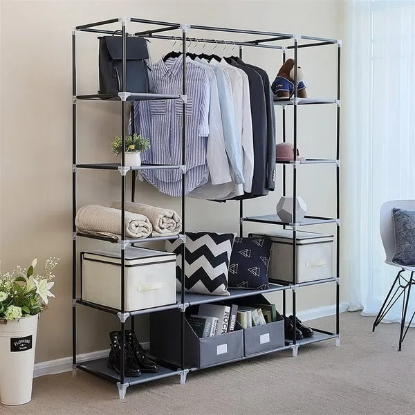 69 Portable Clothes Closet Wardrobe Storage Organizer With Non EX-STOCK
