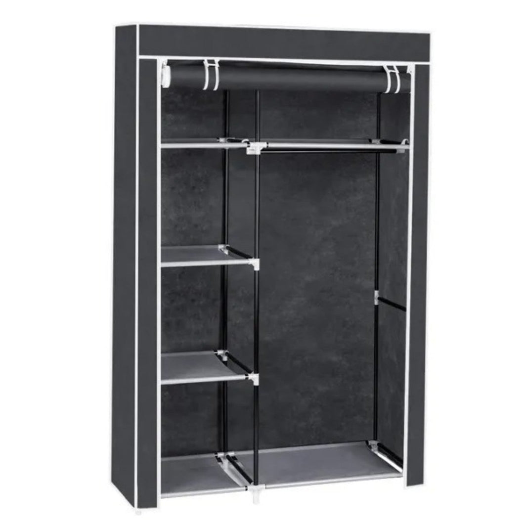 64 Portable Closet Storage Organizer Wardrobe Clothes Rack With Shelves Gray EX-STOCK
