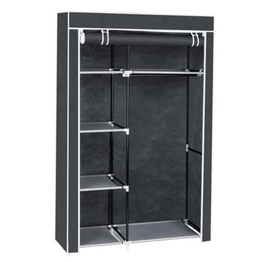 64 Portable Closet Storage Organizer Wardrobe Clothes Rack With Shelves Gray - EX-STOCK Canada