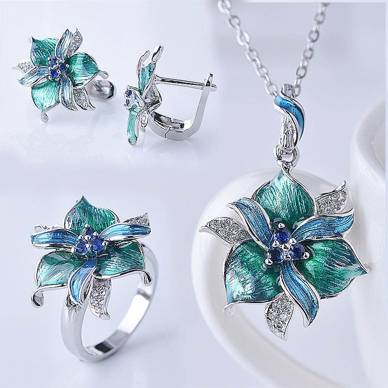 Purple Epoxy Earrings Pendant Set - EX-STOCK Canada
