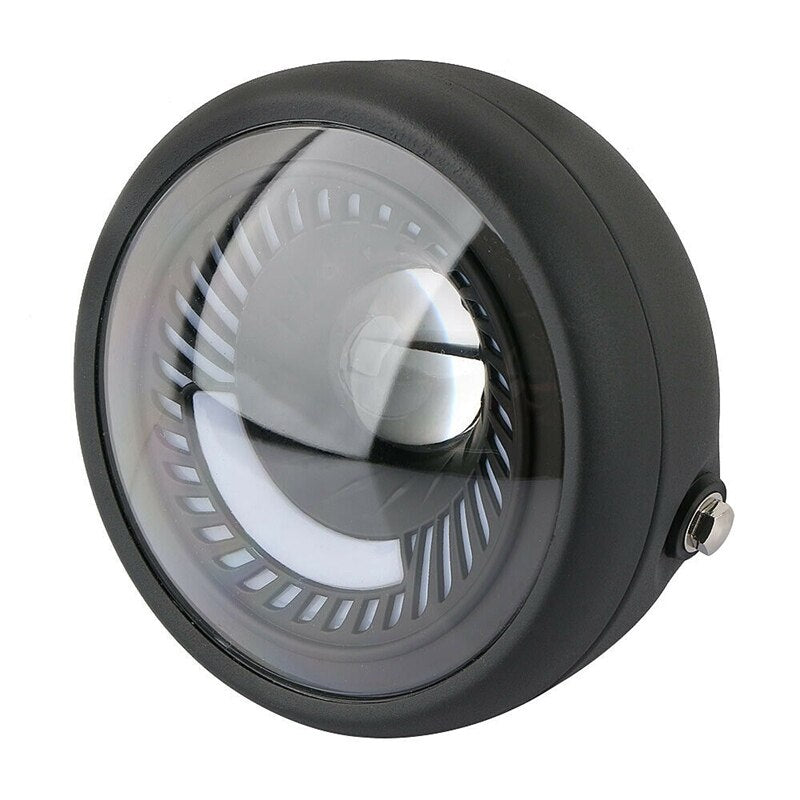 6.5" Retro LED Motorcycle Headlight – Universal Fit | DRL Ring, 35W, 12V