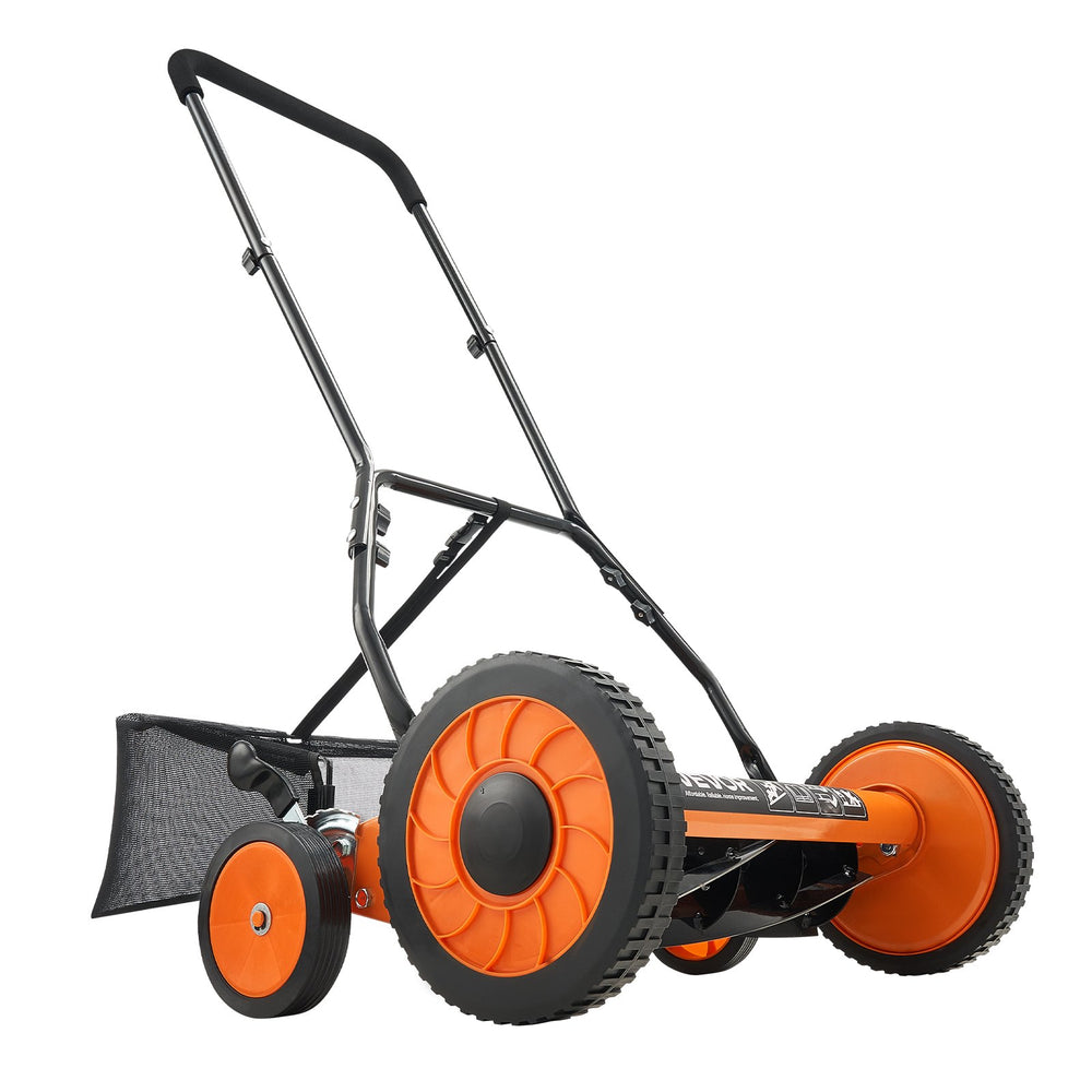 Manual Push Reel Lawn Mower 5-Blade Adjustable Height Grass Catcher 4 Wheels EX-STOCK Canada