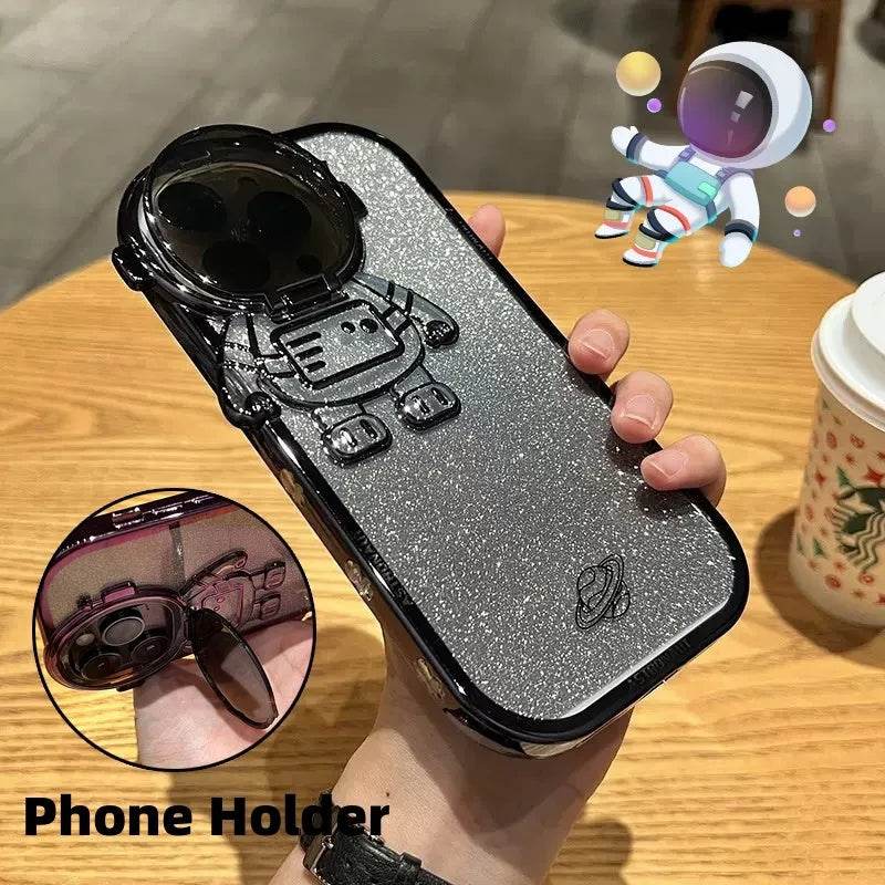 Glitter Astronaut Camera Stand Phone Case Invisible Lens Soft Cover - EX-STOCK Canada