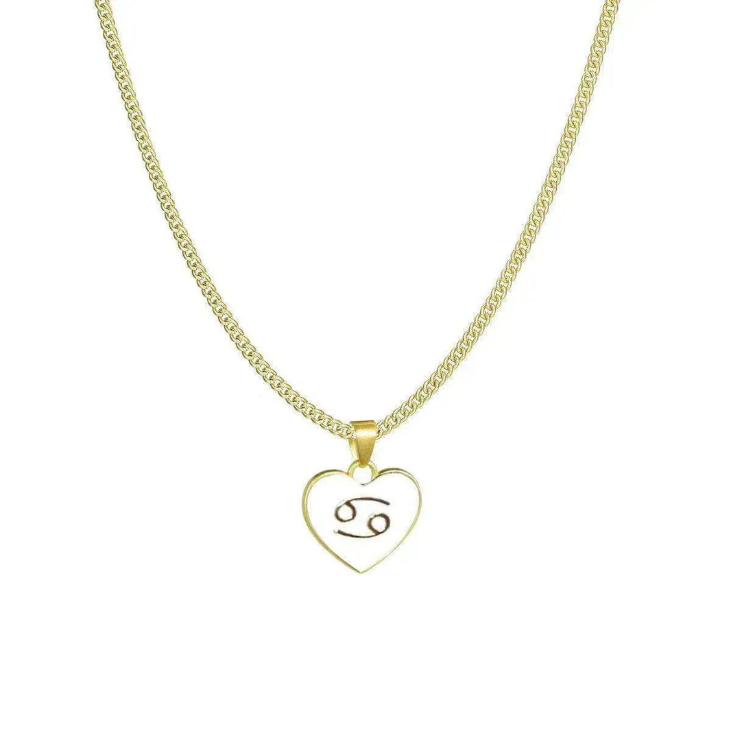 12 Constellation Women's Personalized Heart shaped Clavicle Chain Fashion Necklaces - EX-STOCK Canada