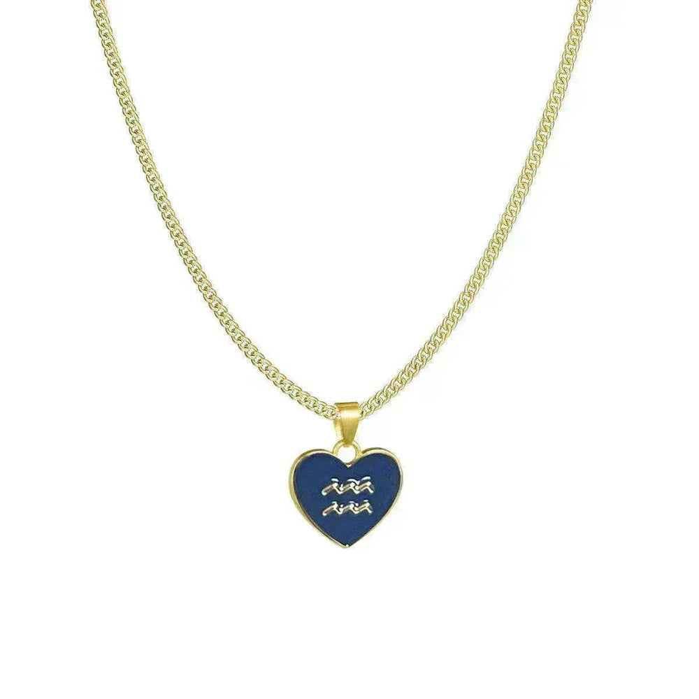 12 Constellation Women's Personalized Heart shaped Clavicle Chain Fashion Necklaces - EX-STOCK Canada