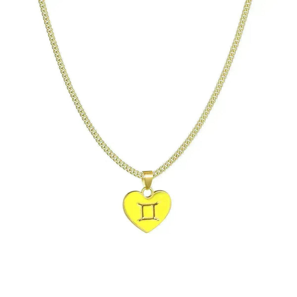 12 Constellation Women's Personalized Heart shaped Clavicle Chain Fashion Necklaces - EX-STOCK Canada