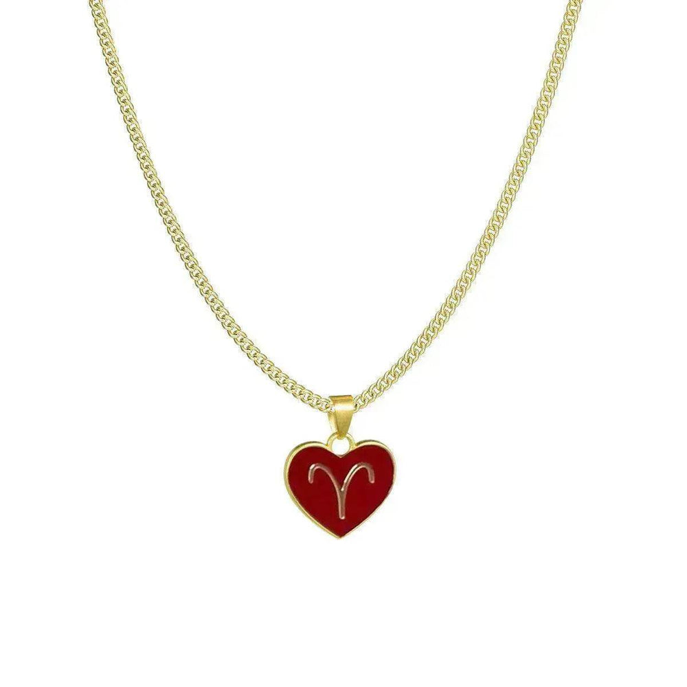 12 Constellation Women's Personalized Heart shaped Clavicle Chain Fashion Necklaces - EX-STOCK Canada