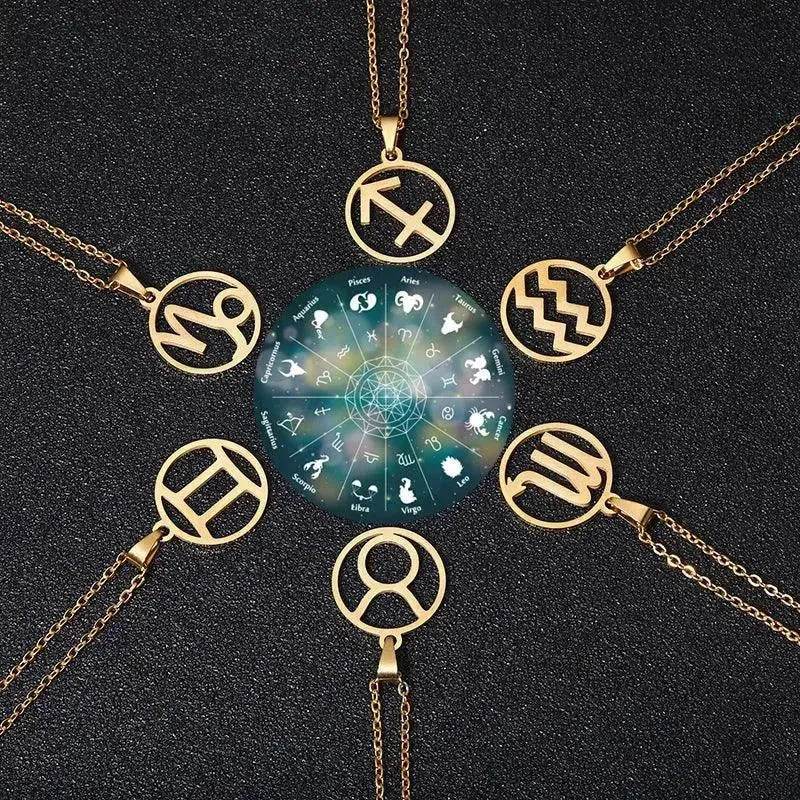 12 Constellation Necklace Accessories Stainless Steel Necklace - EX-STOCK Canada
