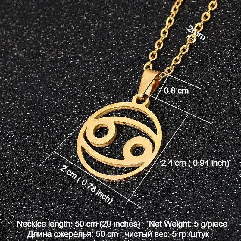 12 Constellation Necklace Accessories Stainless Steel Necklace - EX-STOCK Canada