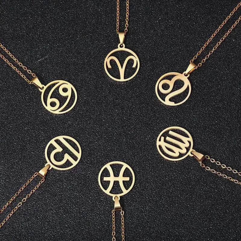 12 Constellation Necklace Accessories Stainless Steel Necklace - EX-STOCK Canada