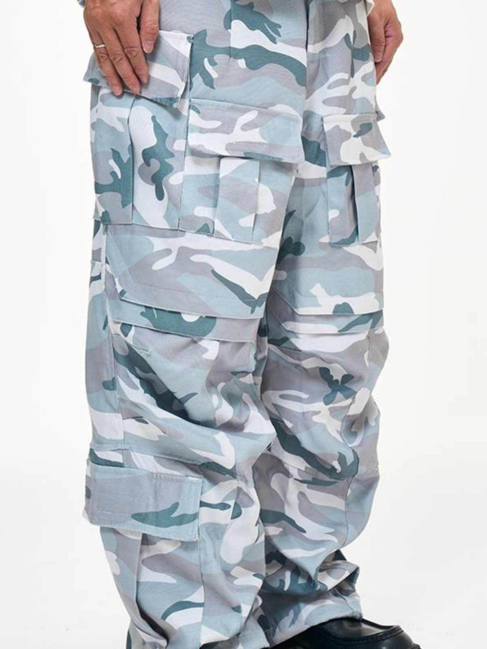 Multi-Pocket Workwear Military Camouflage Casual Wide Leg Paratrooper Cargo Pants Men - EX-STOCK Canada