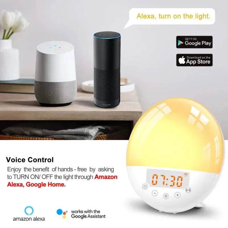 Wifi voice control smart wake-up light alarm clock - EX-STOCK Canada