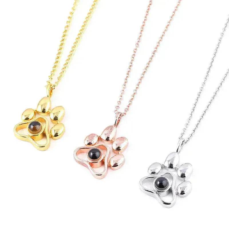 Cute Animal Dog Paw Personalized Custom Projection Necklace - EX-STOCK Canada