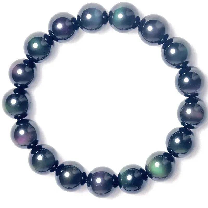 Rainbow Purple Green Eye Obsidian Bracelet - EX-STOCK Canada