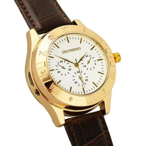 USB Charging Quartz leather Watch for Men EX-STOCK Canada