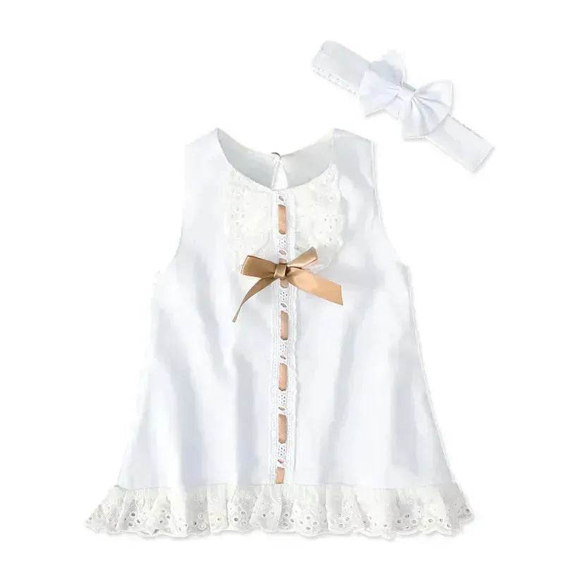 Girls baby sleeveless bow skirt Dress Christening Dress Baby girl Dress Baptism Gown - EX-STOCK Canada