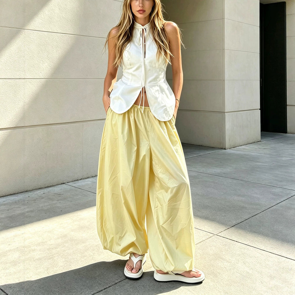 Women's Elastic-Waist Balloon Wide-Leg Pants — product view 2 of 13 | EX-STOCK